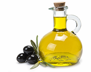 Bottle of olive oil.